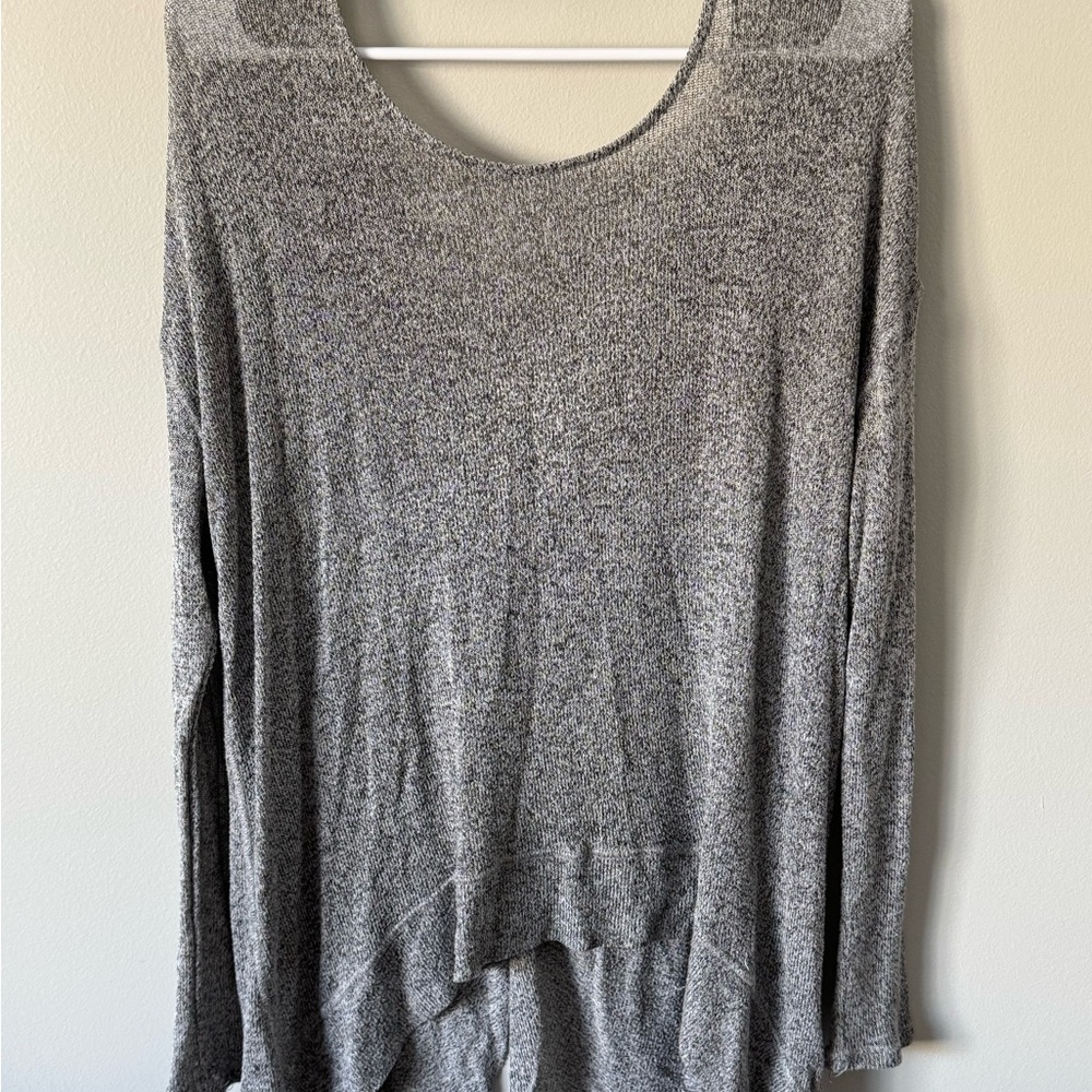 Express Gray Knit Blouse